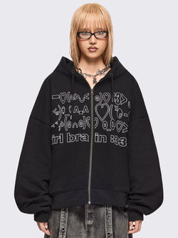 Girl Brain Zip Up Hoodie