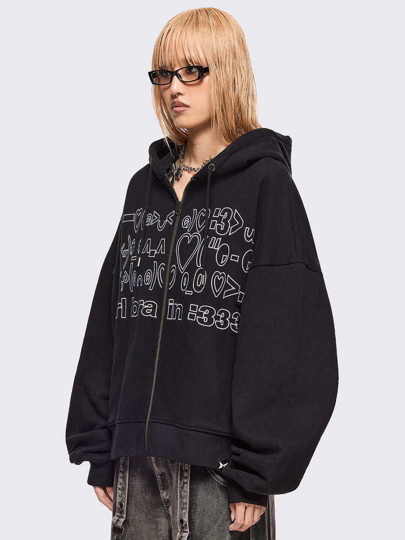 Girl Brain Zip Up Hoodie