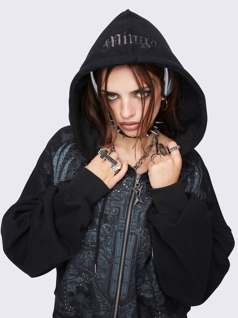 Grim-winged Zip Up Hoodie