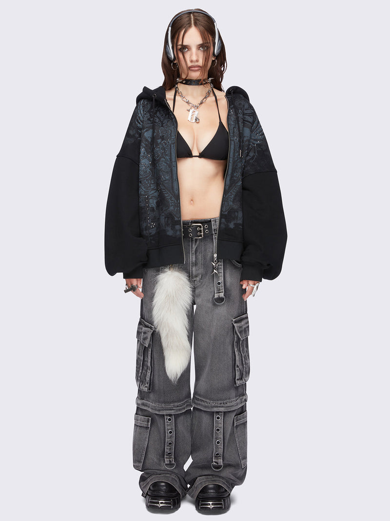 Grim-winged Zip Up Hoodie
