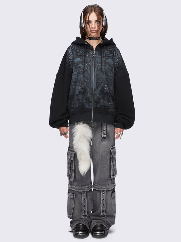 Grim-winged Zip Up Hoodie