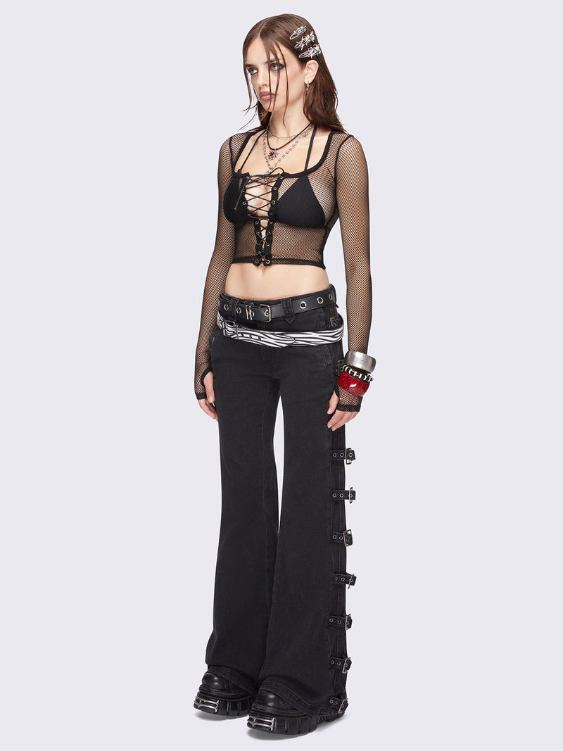 Gwen Fishnet Corset Top