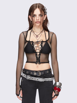 Gwen Fishnet Corset Top