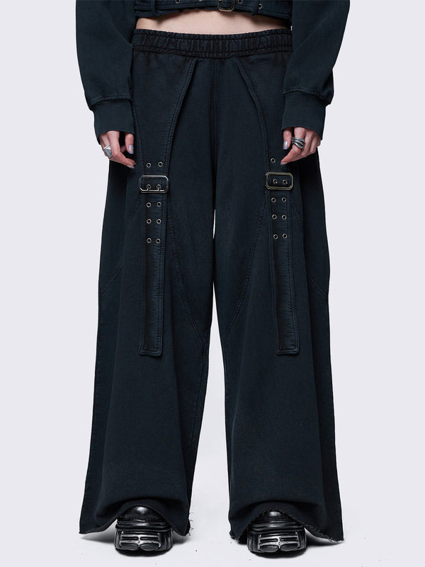 Hard Black Washed Sweatpants