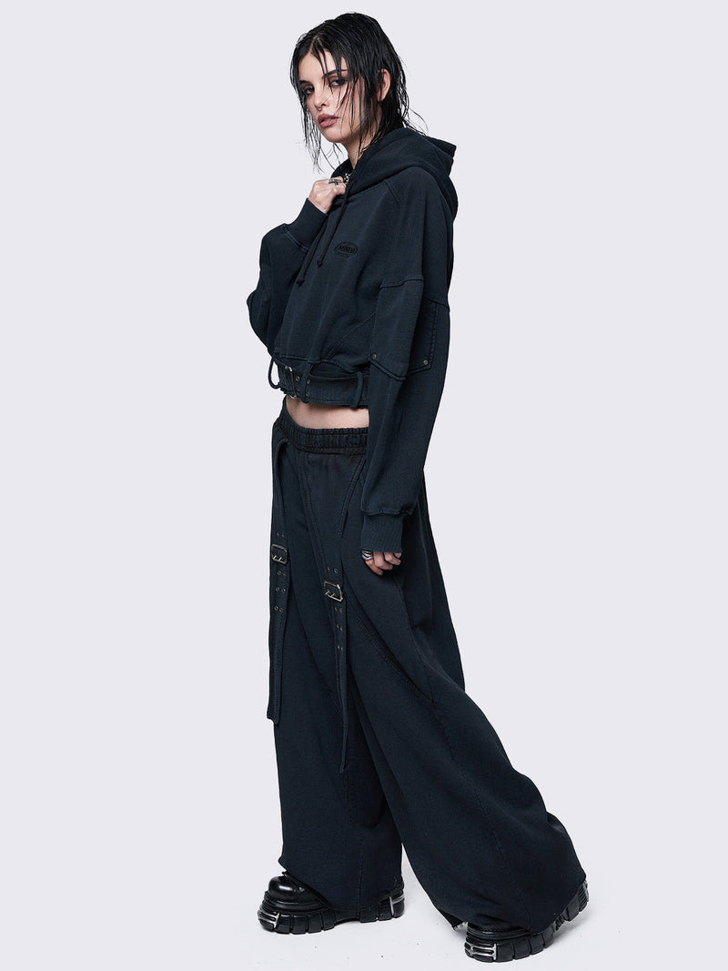 Hard Black Washed Sweatpants