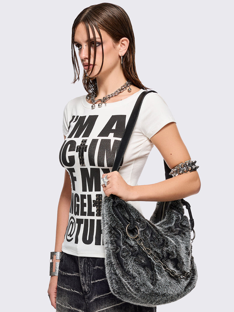 Ink Furry Shoulder Bag