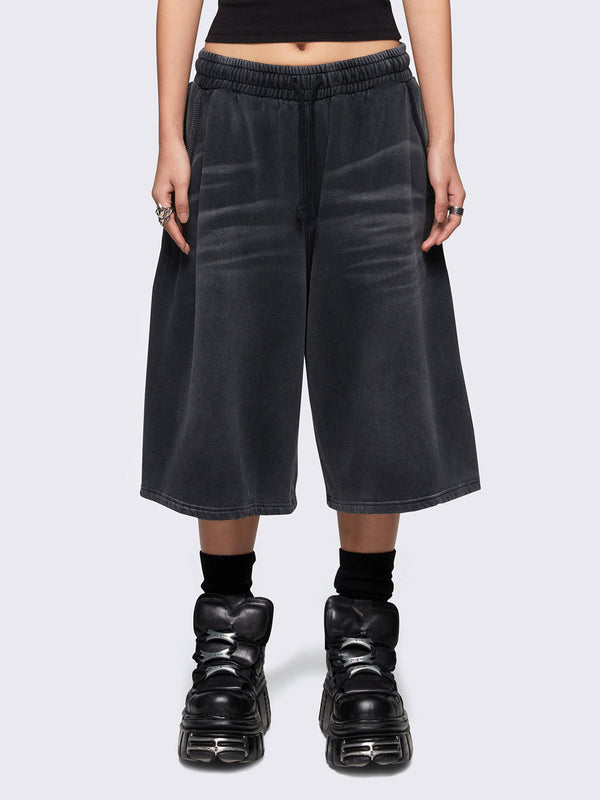 Lex Black Washed Sweat Shorts