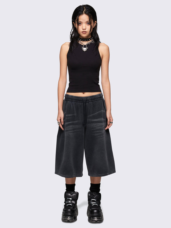 Lex Black Washed Sweat Shorts