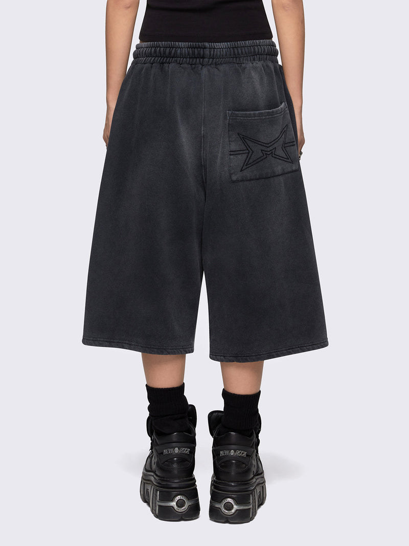 Lex Black Washed Sweat Shorts