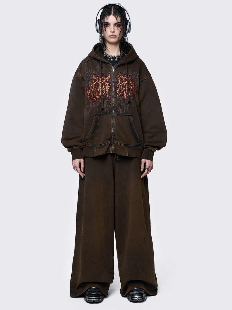 Liv Brown Washed Sweatpants