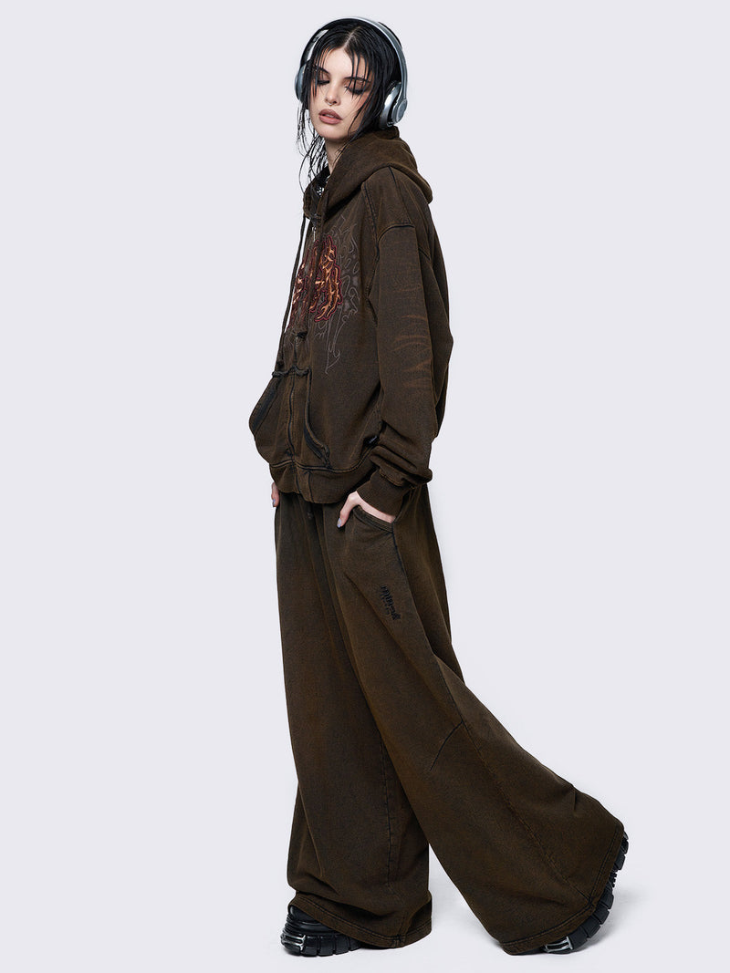 Liv Brown Washed Sweatpants