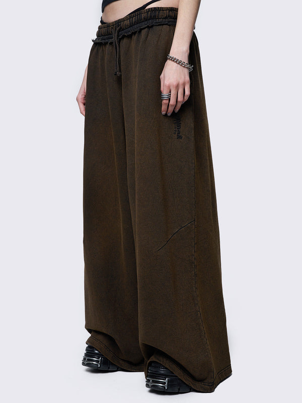 Liv Brown Washed Sweatpants