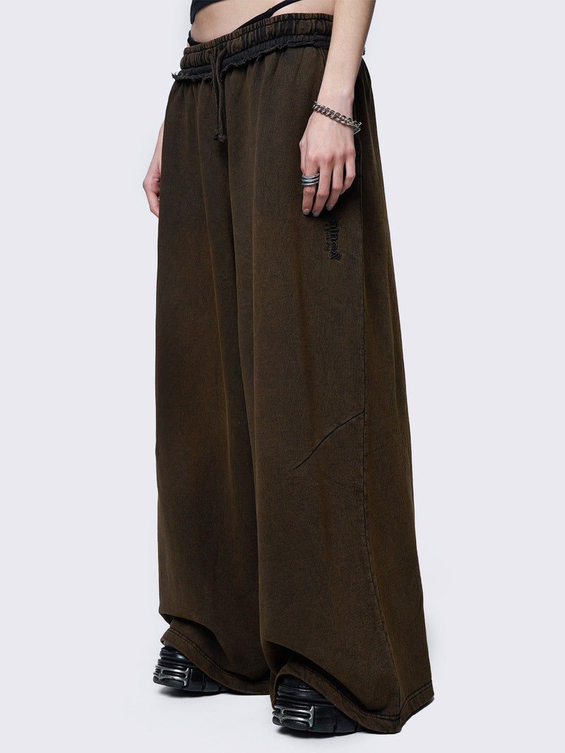 Liv Brown Washed Sweatpants
