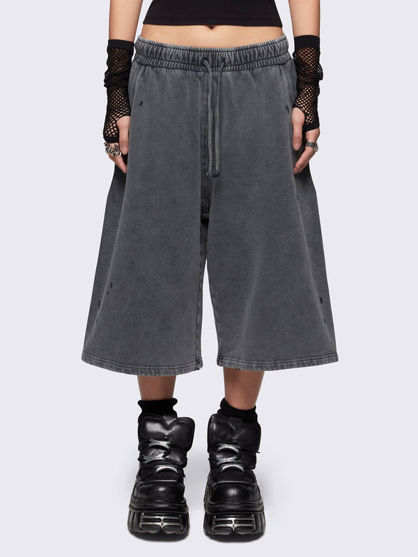 Lex Grey Washed Sweat Shorts