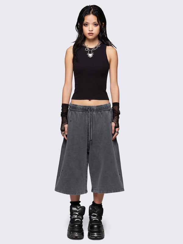 Lex Grey Washed Sweat Shorts