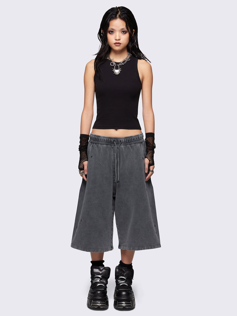 Lex Grey Washed Sweat Shorts