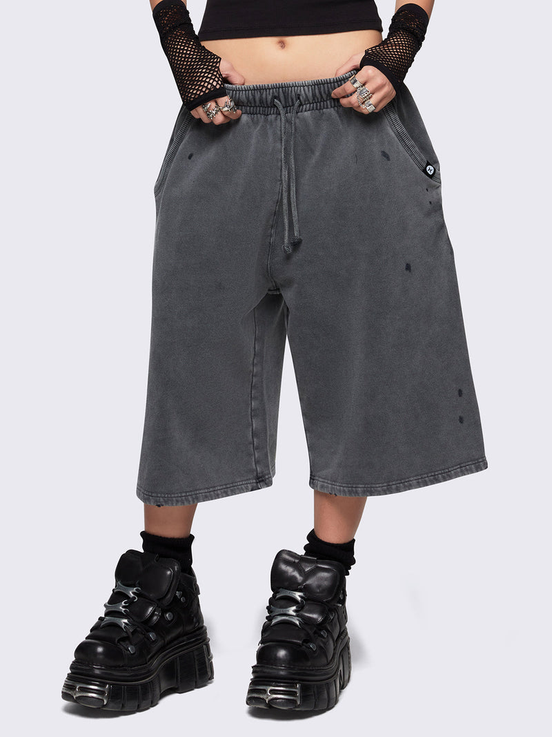 Lex Grey Washed Sweat Shorts
