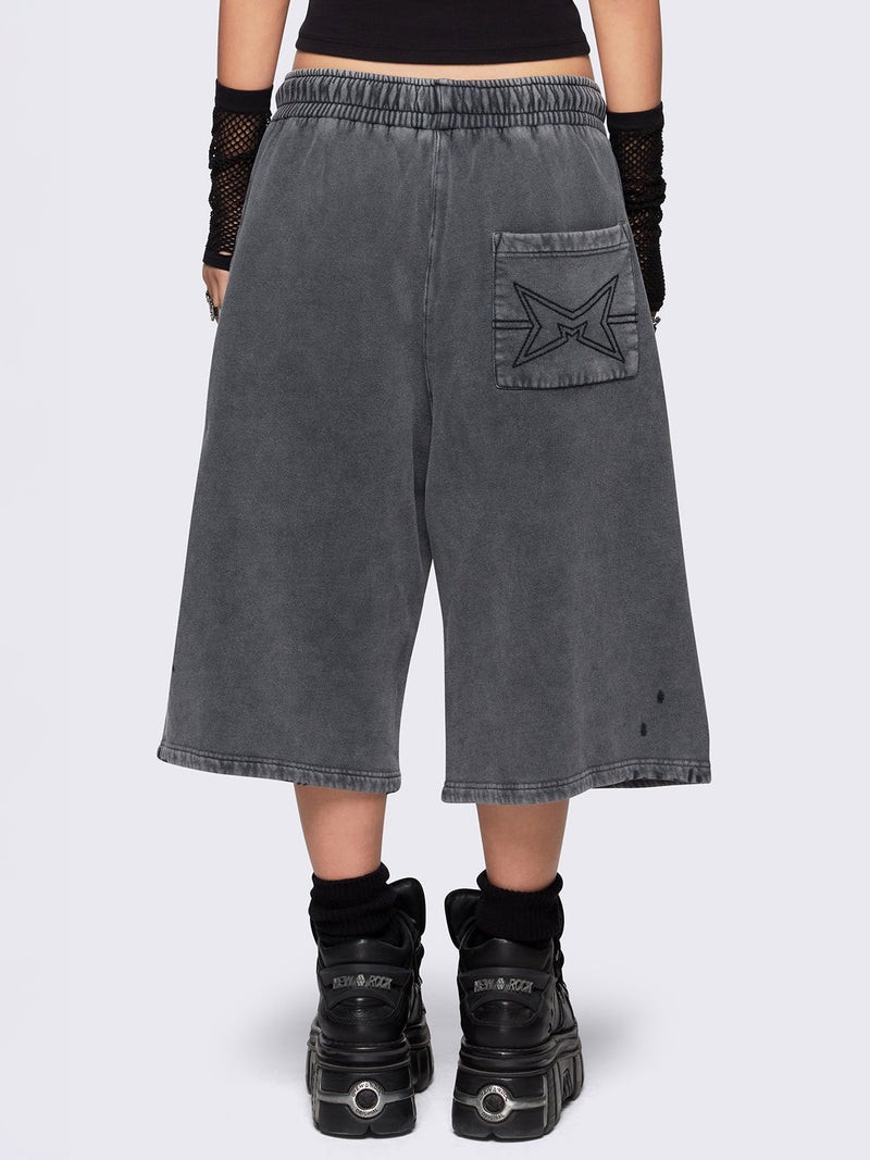 Lex Grey Washed Sweat Shorts