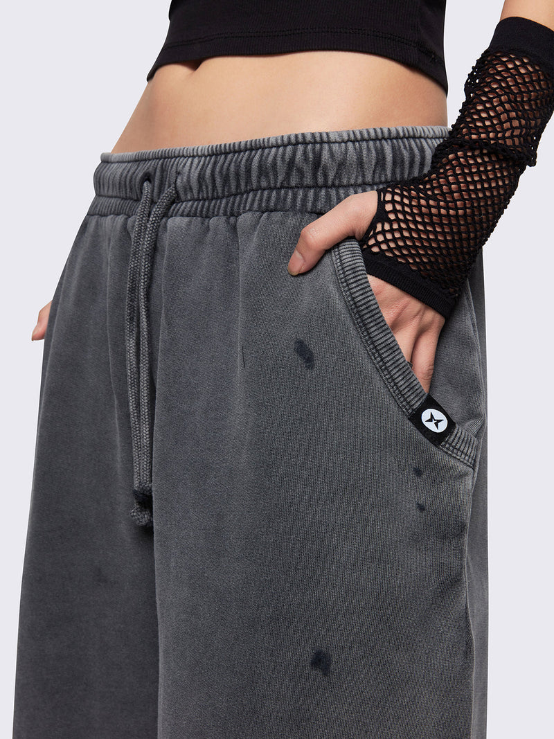 Lex Grey Washed Sweat Shorts