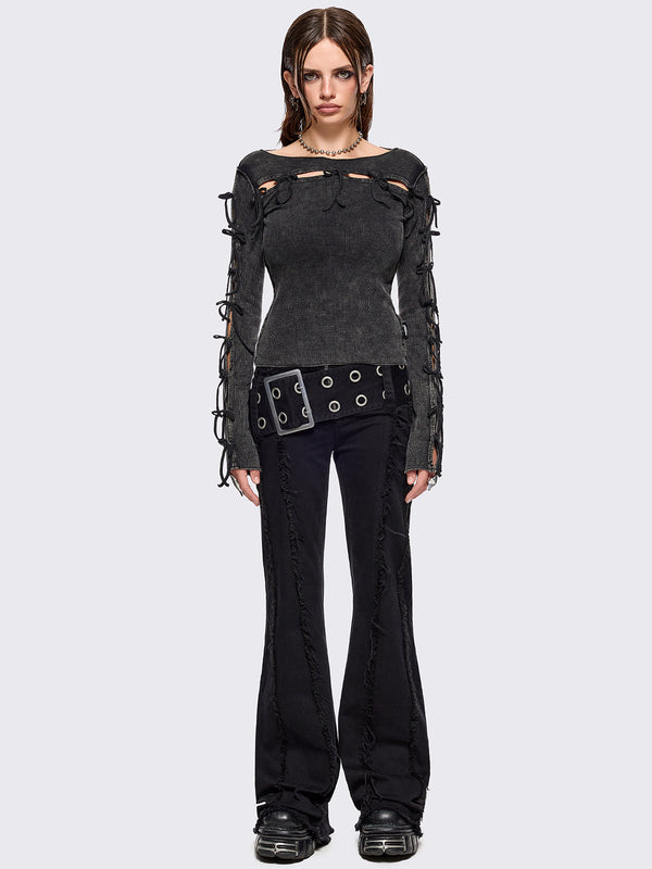 Lola Black Washed Top