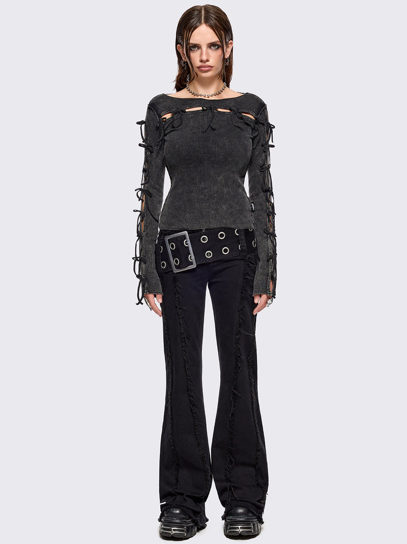 Lola Black Washed Top