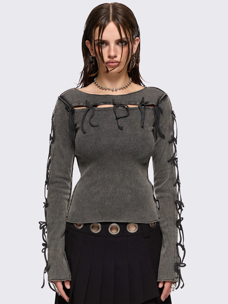 Lola Grey Washed Top
