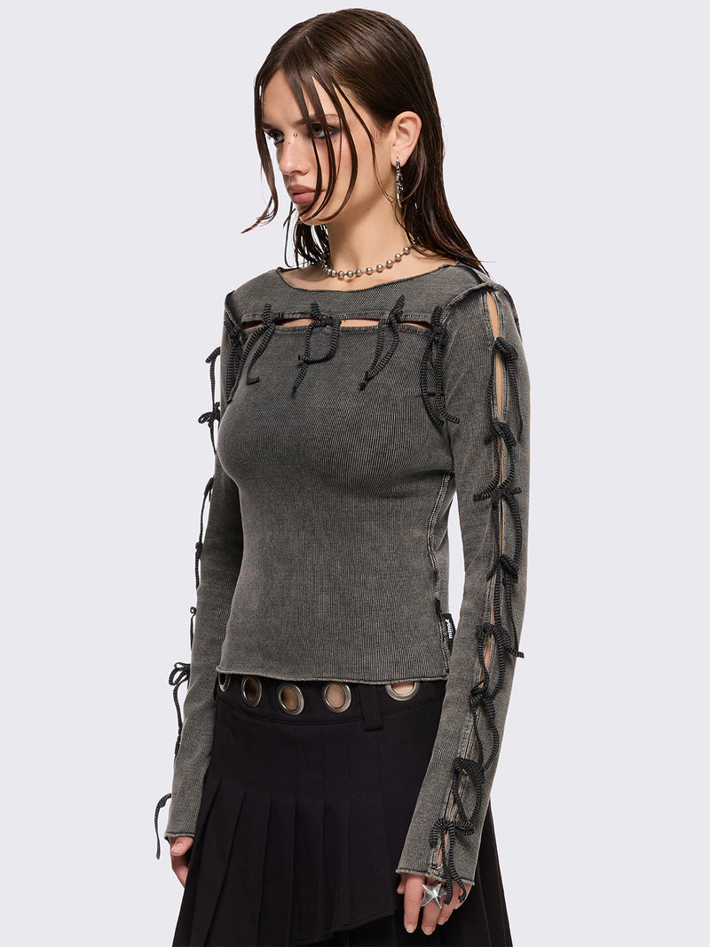 Lola Grey Washed Top