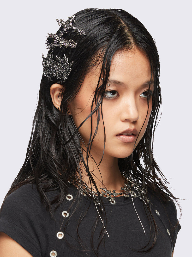 Metal Crush Hair Clip Set