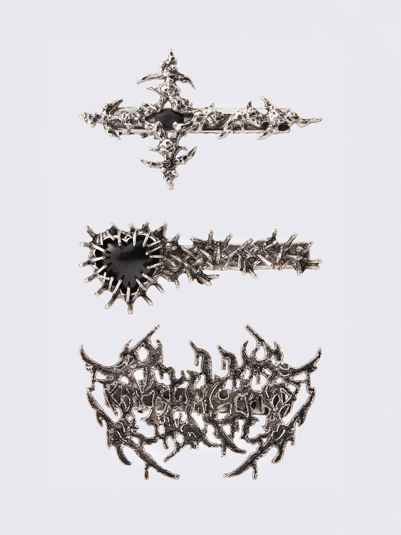 Metal Crush Hair Clip Set