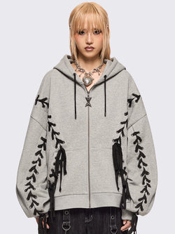 Mia Grey Zip Up Hoodie