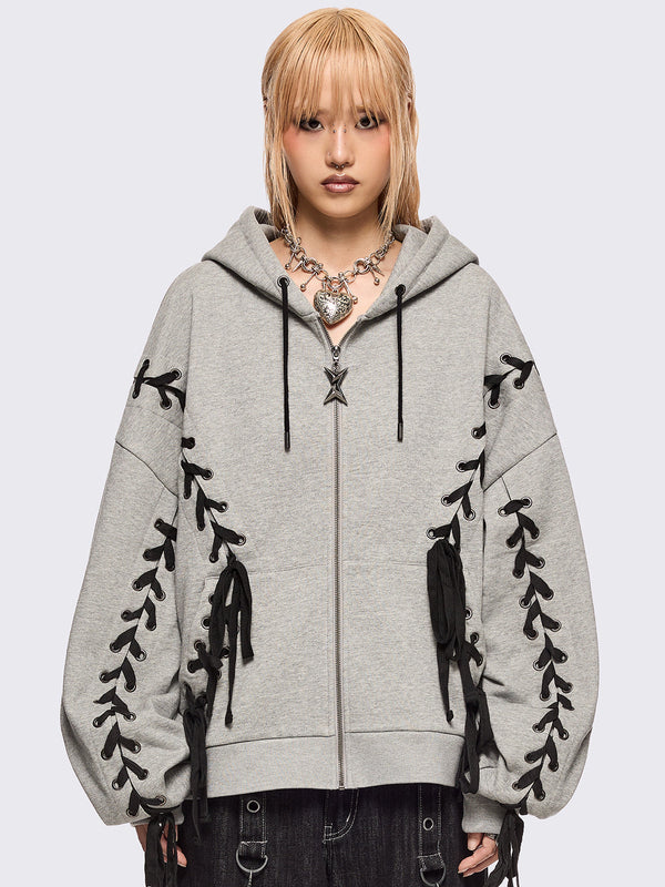 Mia Grey Zip Up Hoodie