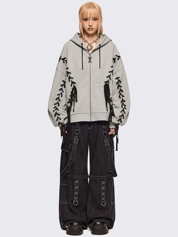 Mia Grey Zip Up Hoodie