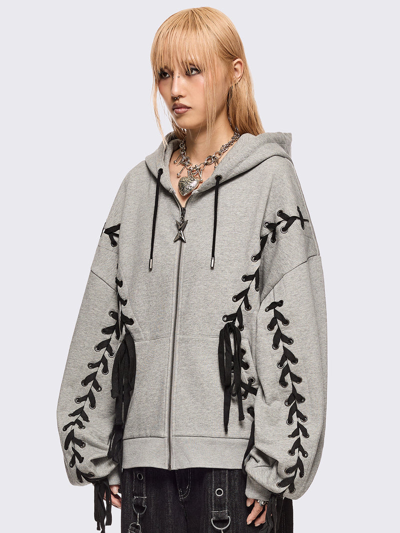 Mia Grey Zip Up Hoodie