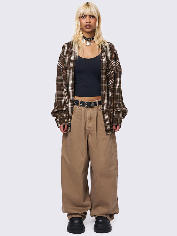 Ollie Beige Baggy Pants