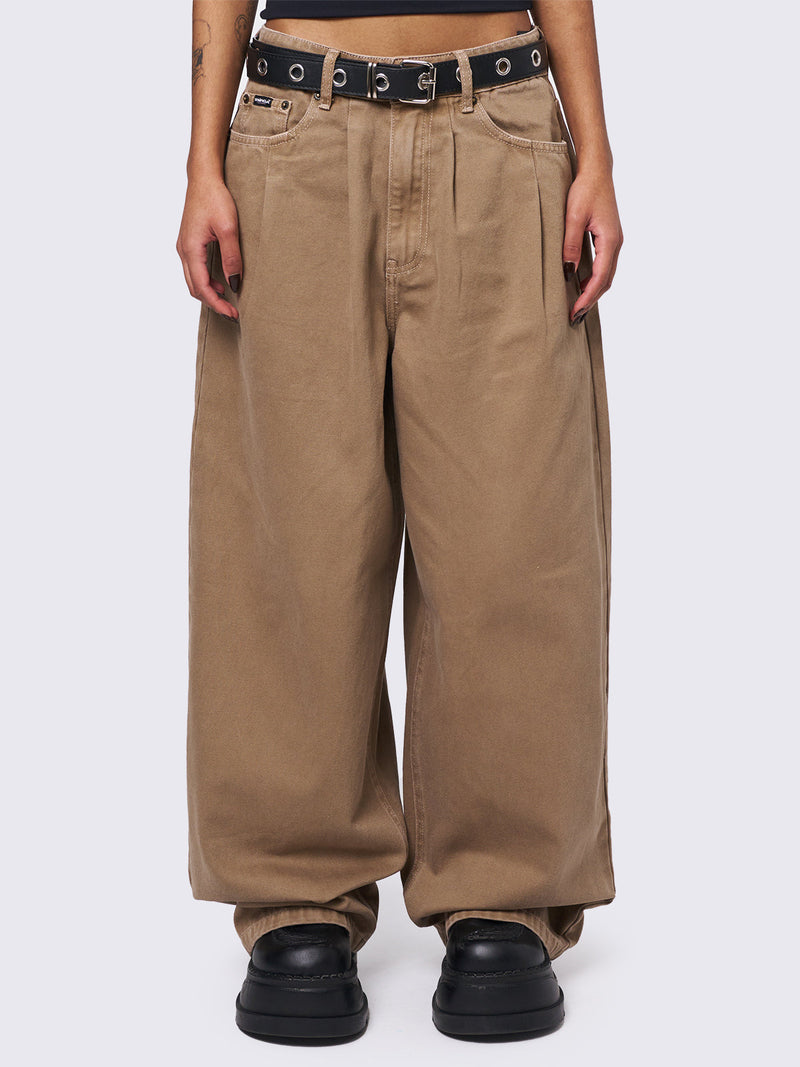 Ollie Beige Baggy Pants