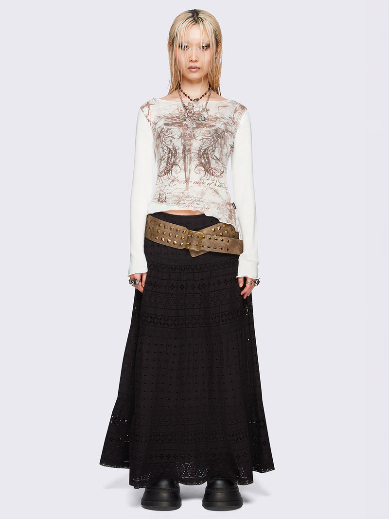 Ophelia Black Maxi Skirt