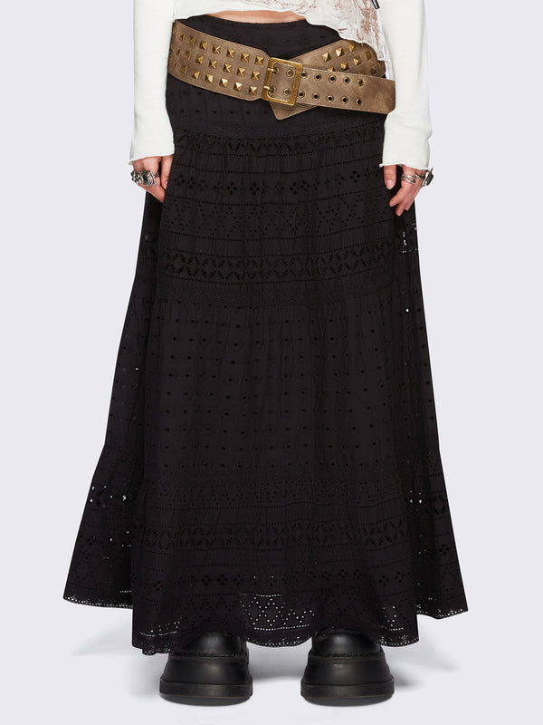 Ophelia Black Maxi Skirt