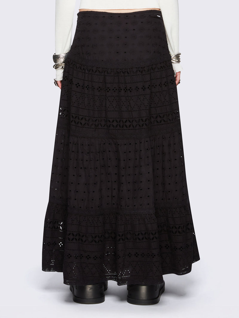 Ophelia Black Maxi Skirt