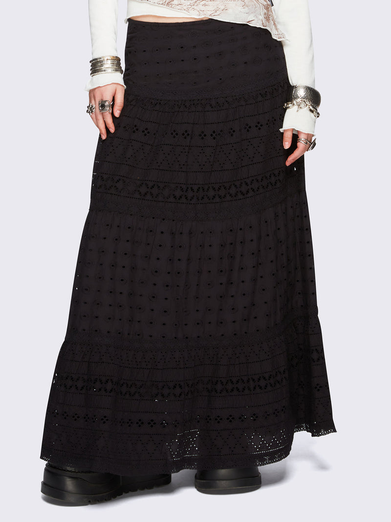 Ophelia Black Maxi Skirt