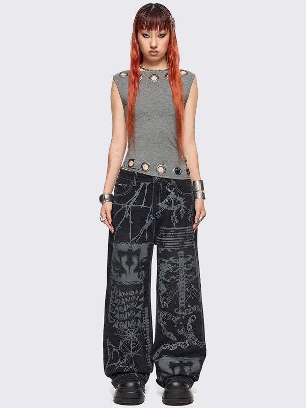Paranoia Graphic Baggy Jeans