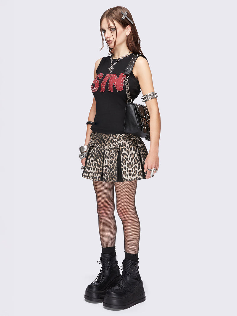 Sasha Leopard Mini Skirt