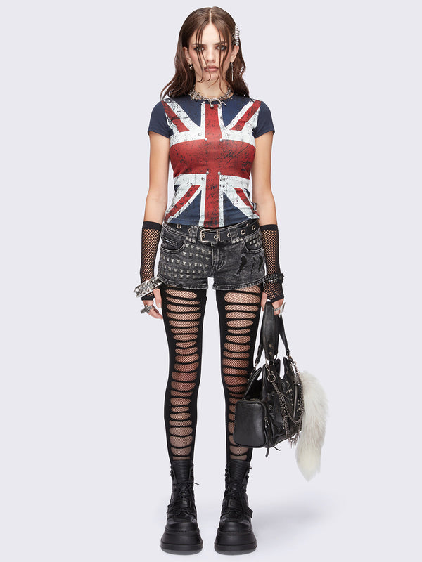 Slashed Fishnet Tights