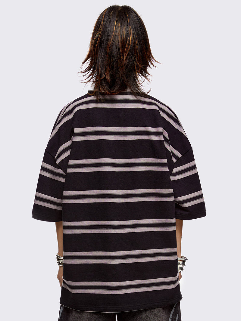 Taylor Black Striped Polo