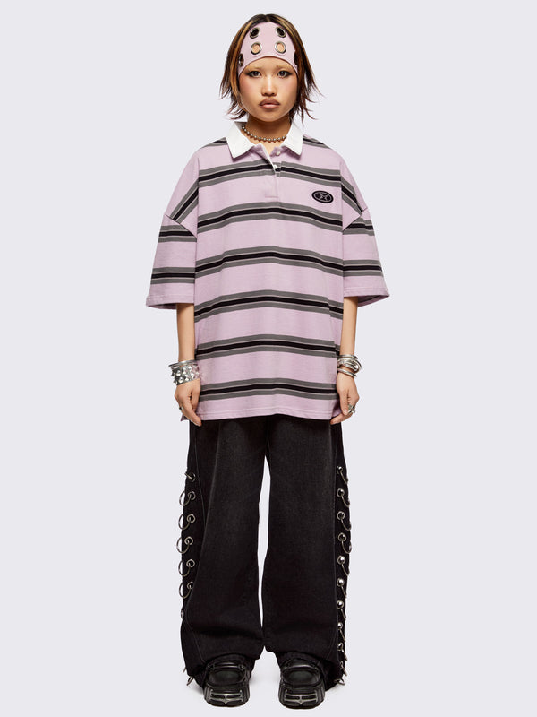 Taylor Pink Striped Polo
