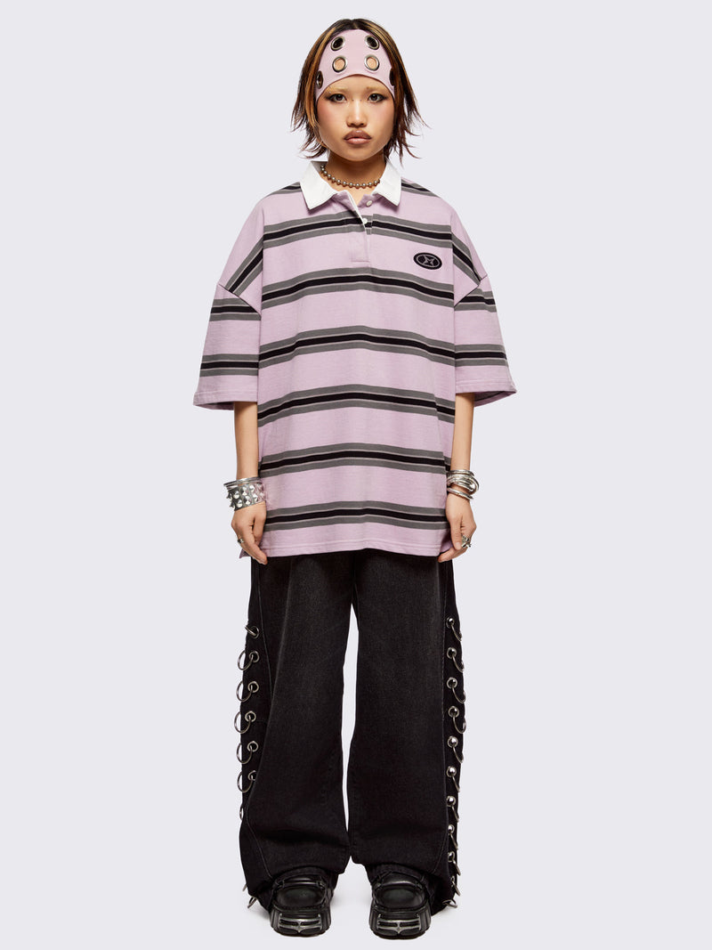 Taylor Pink Striped Polo