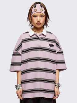 Taylor Pink Striped Polo