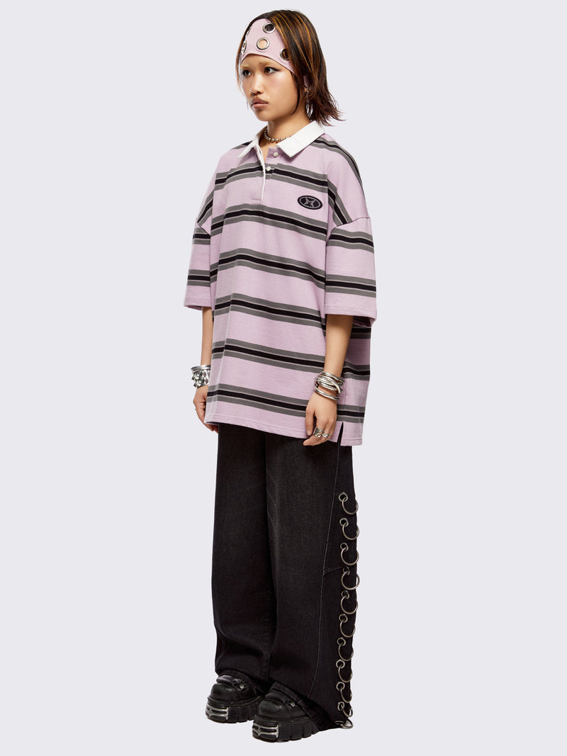 Taylor Pink Striped Polo