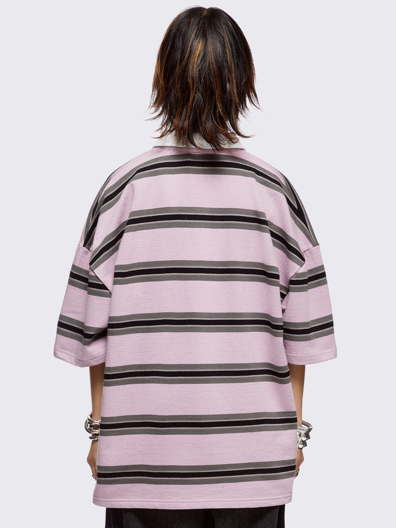 Taylor Pink Striped Polo