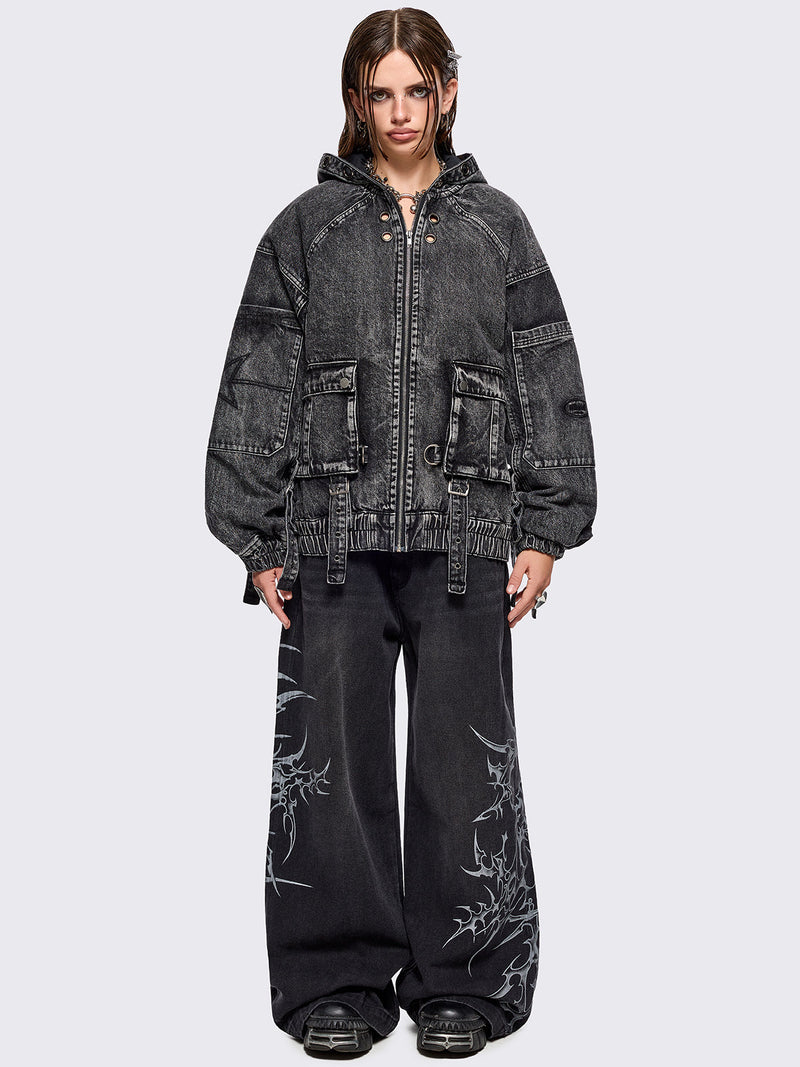 Zade Denim Bomber Jacket