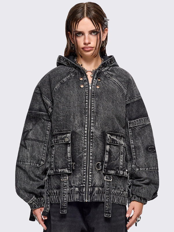 Zade Denim Bomber Jacket
